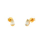 Pear Shaped Diamond Half Rub Over Set Solitaire Earrings - 0.44cts