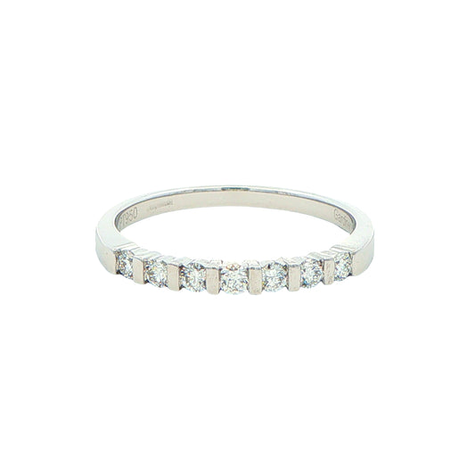 Round Brilliant Cut 7 Stone Bar Set Ring - 0.25cts