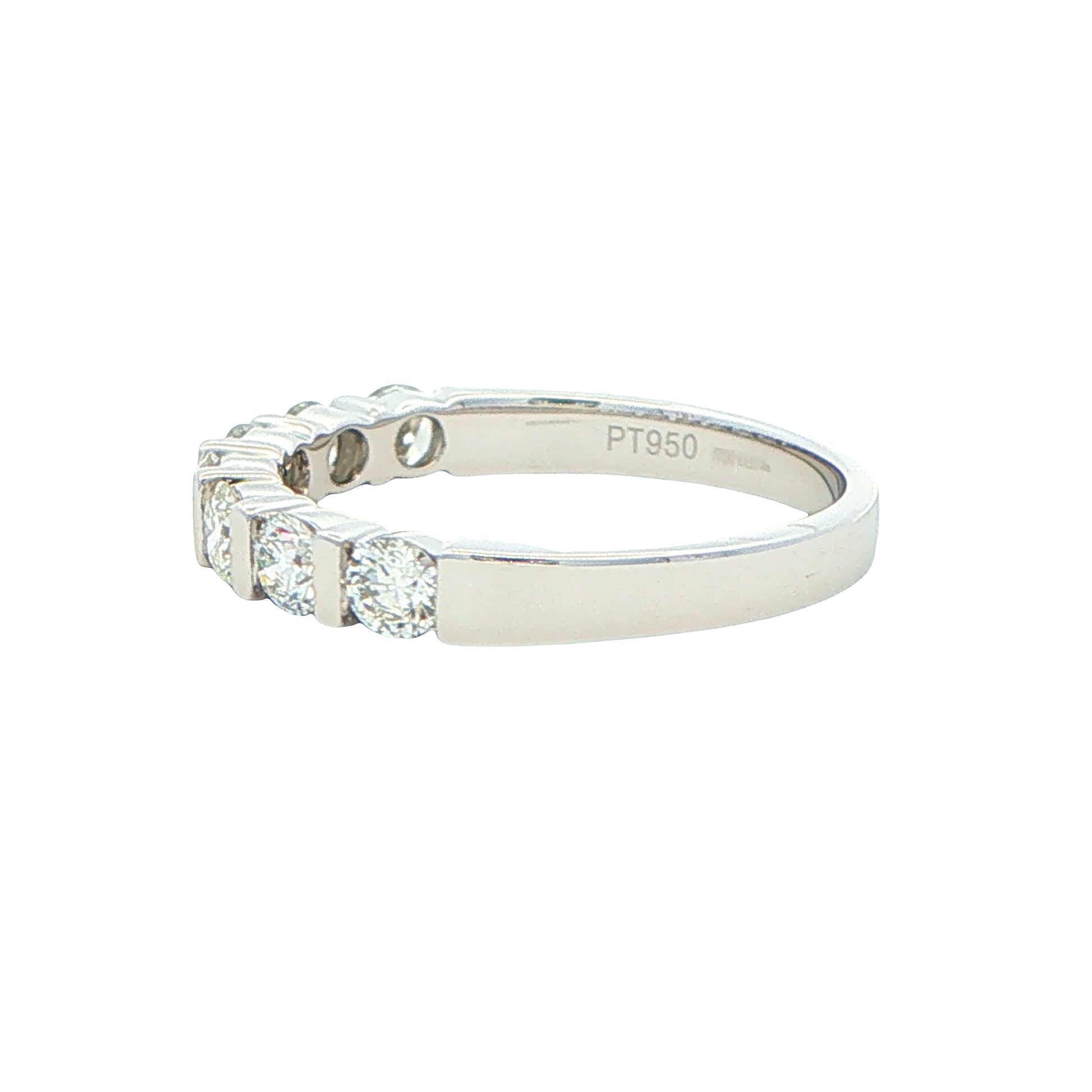 Round Brilliant Cut 7 Stone Bar Set Ring - 0.75cts Gardiner Brothers
