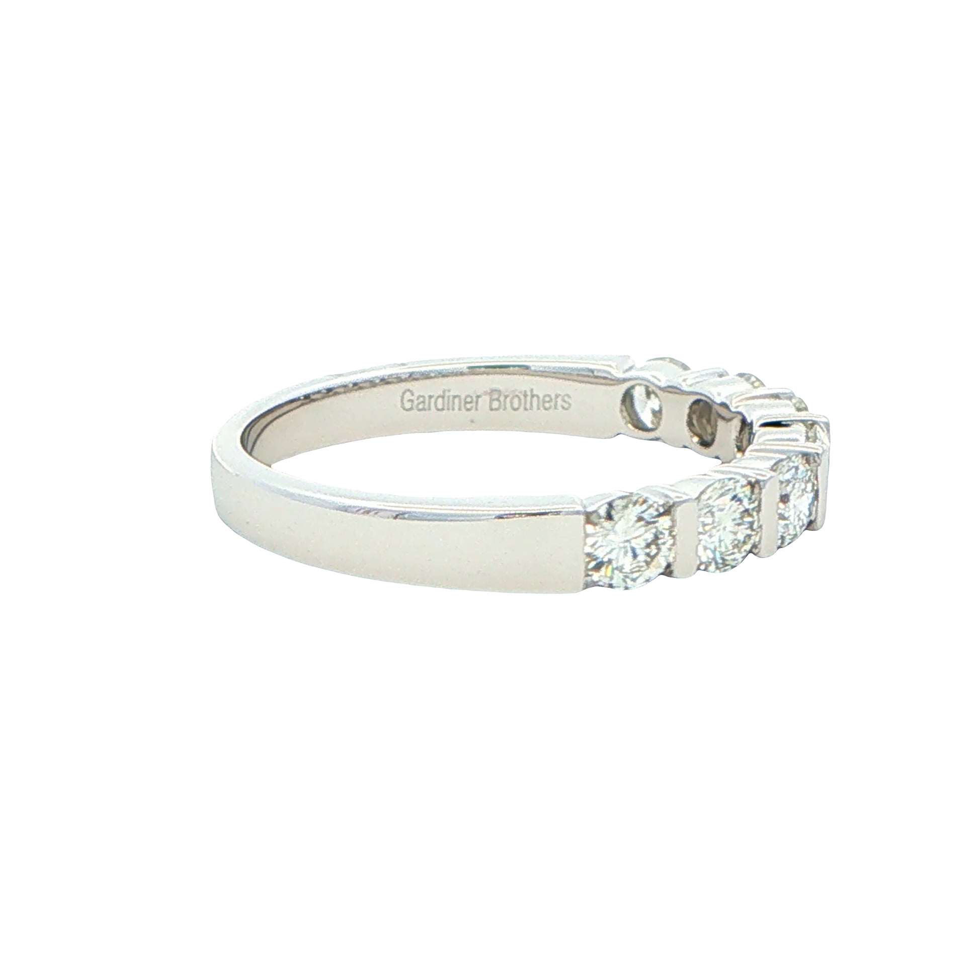 Round Brilliant Cut 7 Stone Bar Set Ring - 0.75cts Gardiner Brothers