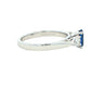 Oval Sapphire and Pear Shaped Diamond 3 Stone Ring