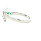 Octagonal Emerald and Diamond Vintage Halo Style Ring