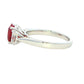 Oval shaped Ruby and Oval Diamond 3 Stone Ring