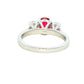 Oval shaped Ruby and Oval Diamond 3 Stone Ring