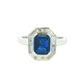 Sapphire and Baguette Diamond Vintage Style Cluster Ring