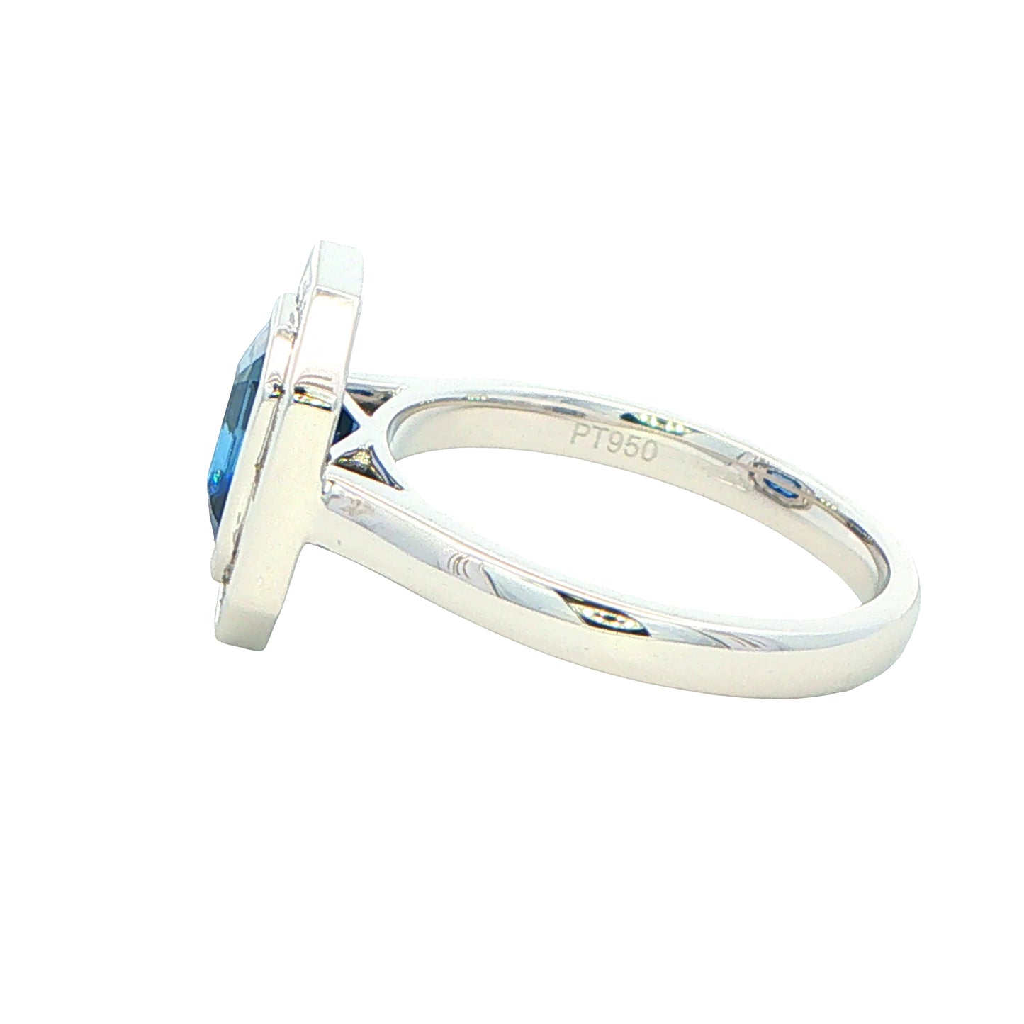 Sapphire and Baguette Diamond Vintage Style Cluster Ring