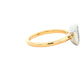 Yellow Gold Emerald and round brilliant cut diamond halo style ring Gardiner Brothers