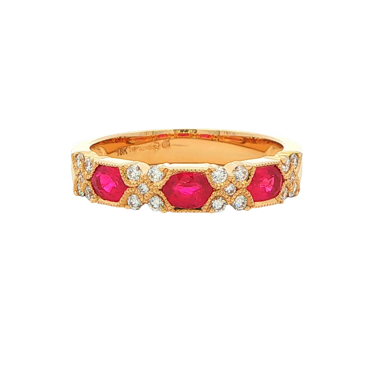 Ruby and Diamond Vintage Style Eternity Ring