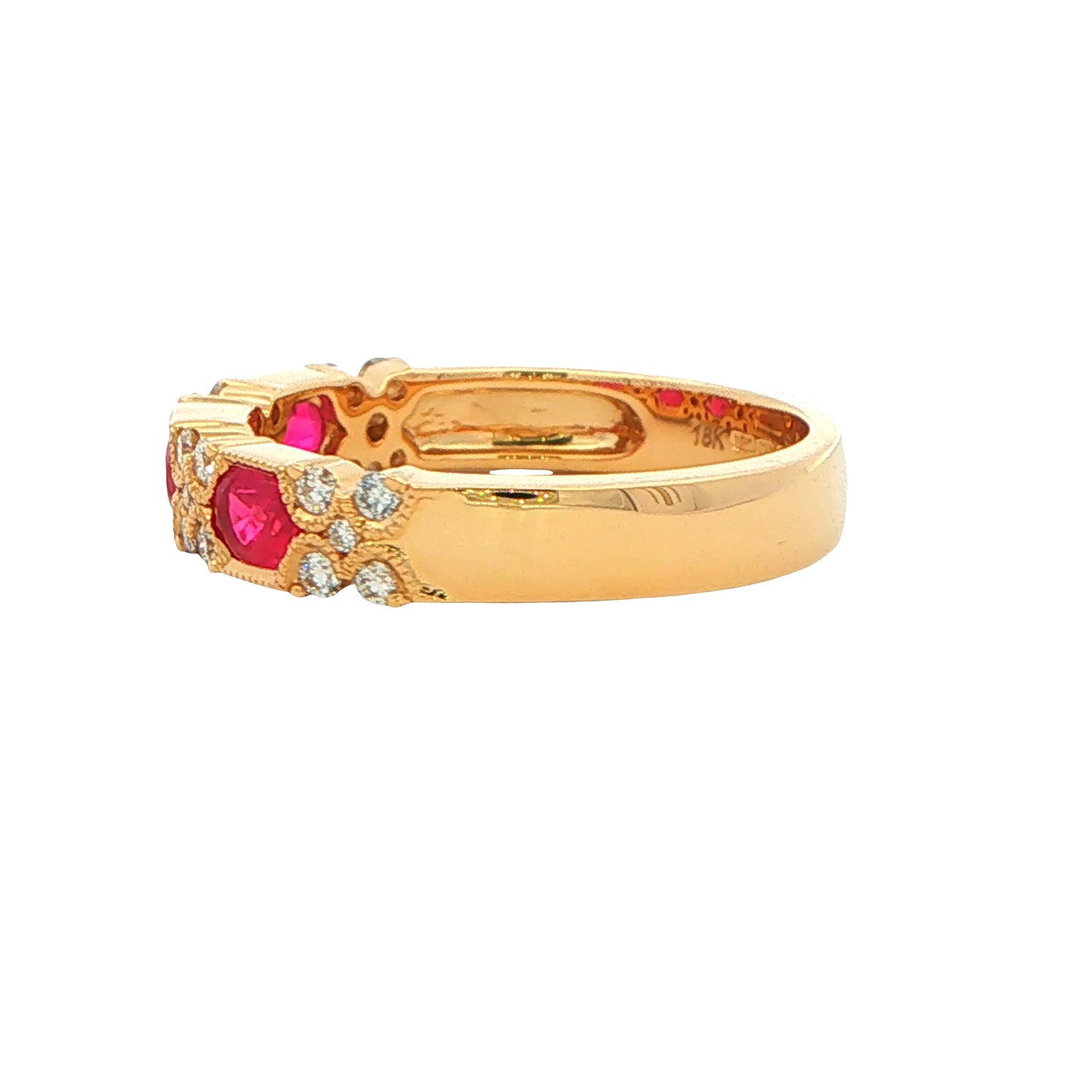 Ruby and Diamond Vintage Style Eternity Ring