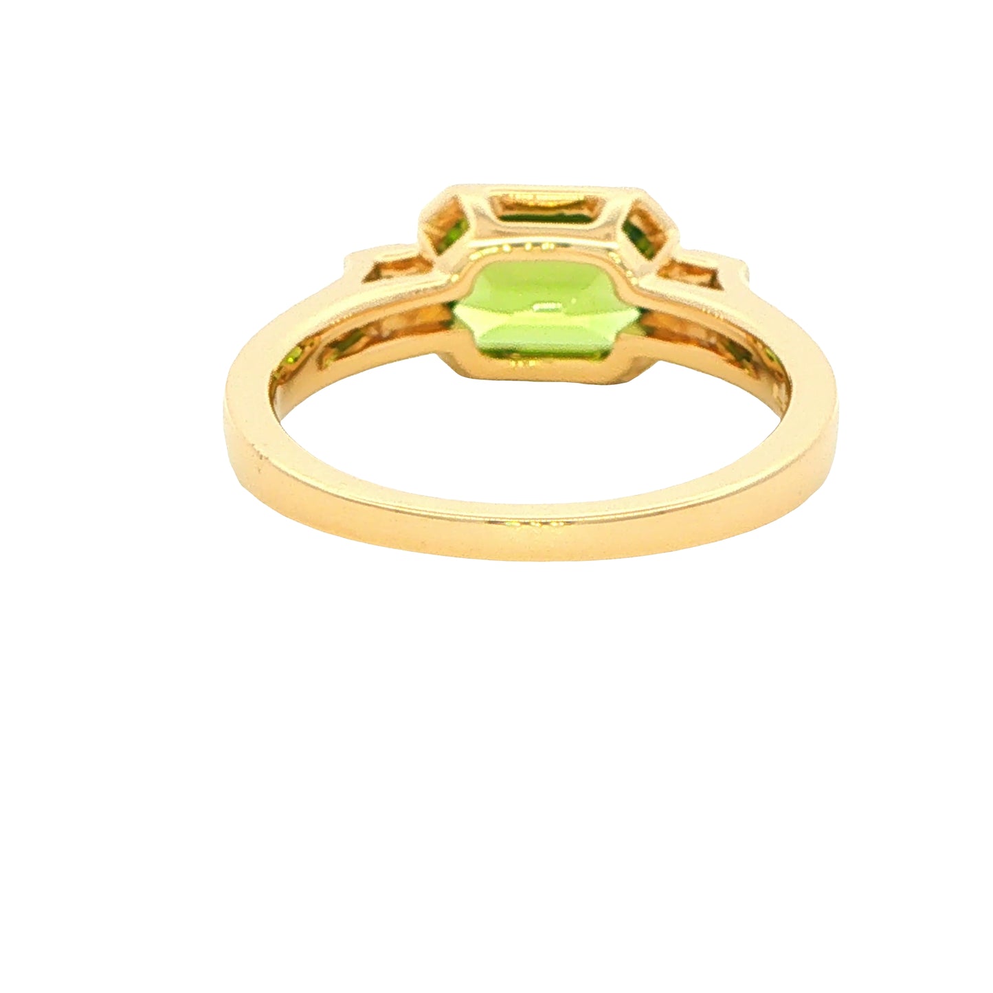 Peridot and Baguette Diamond Dress Ring