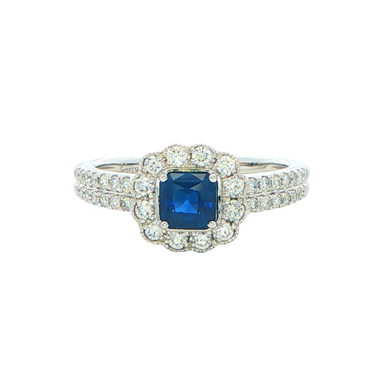Sapphire and Diamond Vintage Style Ring Gardiner Brothers