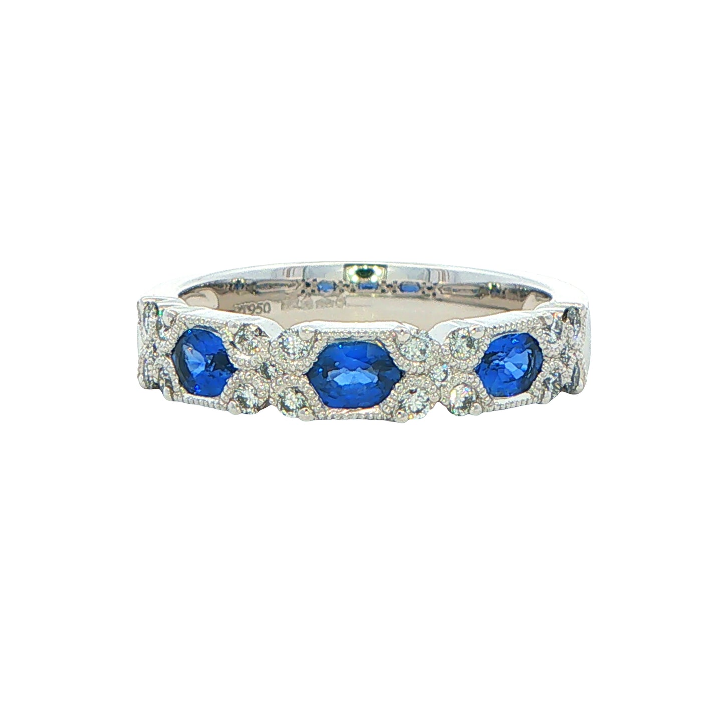 Sapphire and Diamond Vintage Style Eternity Ring Gardiner Brothers