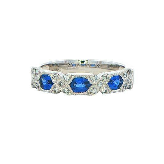 Sapphire and Diamond Vintage Style Eternity Ring Gardiner Brothers