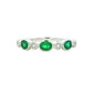 Emerald and Diamond 7 Stone Dress Ring