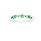 Emerald and Diamond 7 Stone Dress Ring