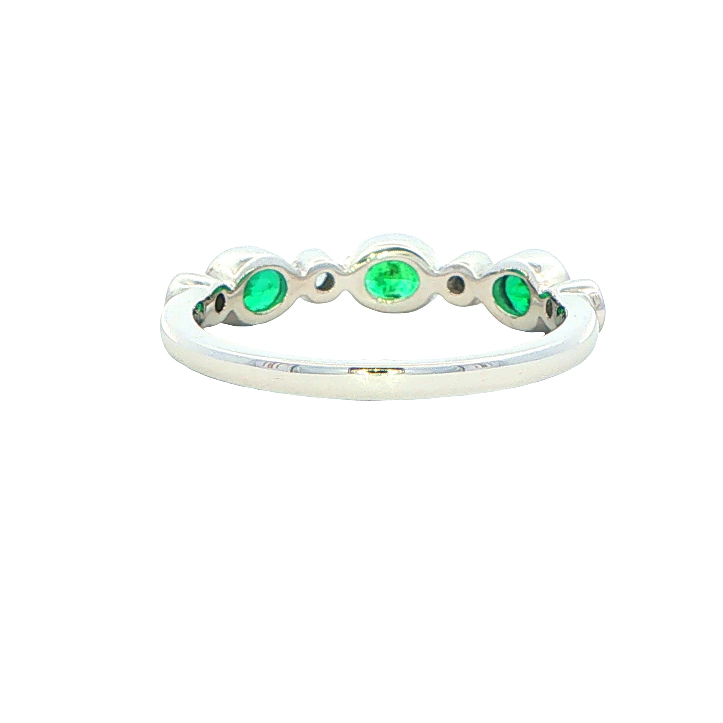 Emerald and Diamond 7 Stone Dress Ring