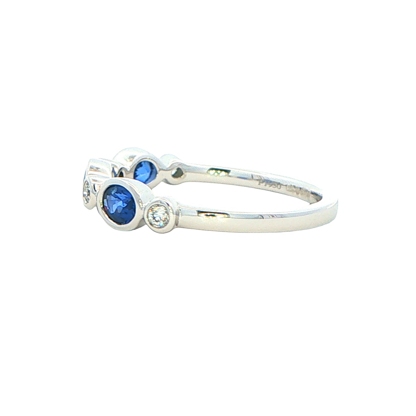 Sapphire and Diamond 7 Stone Dress Ring