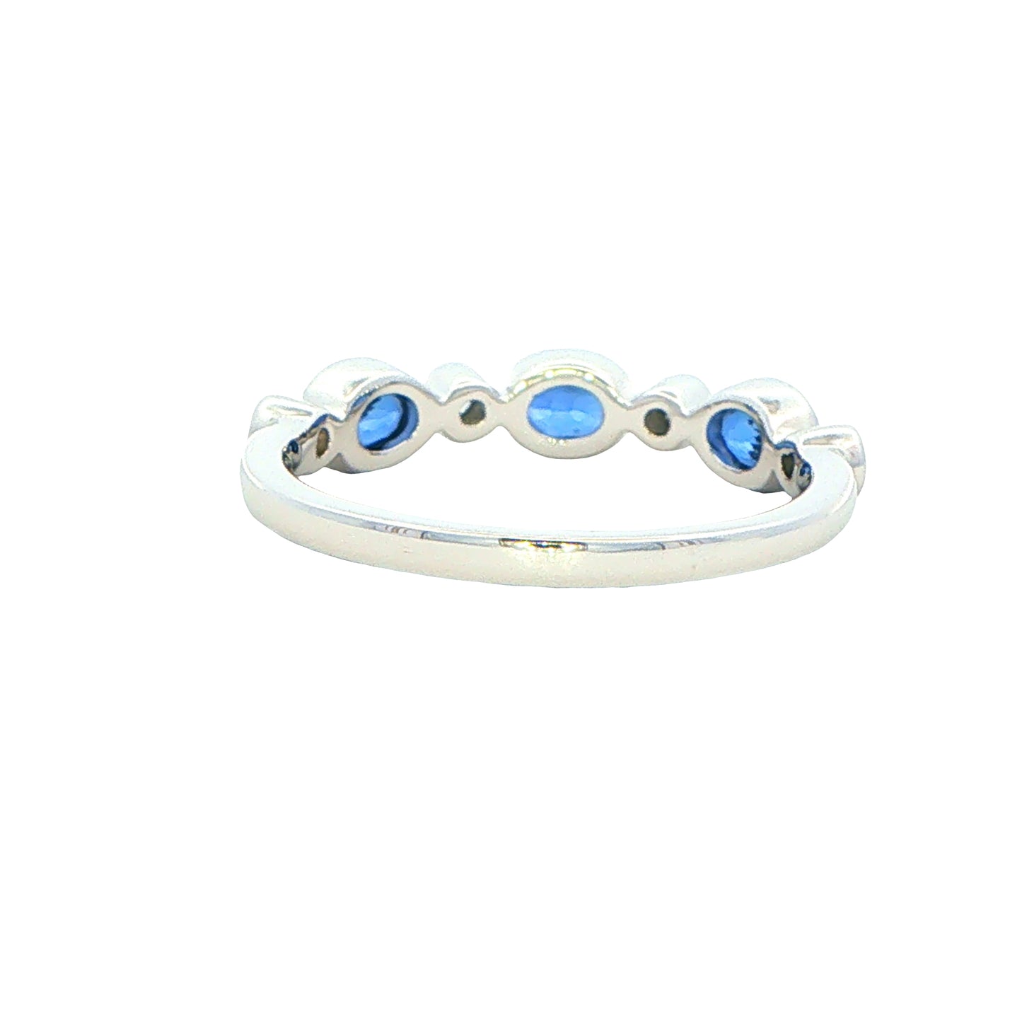 Sapphire and Diamond 7 Stone Dress Ring
