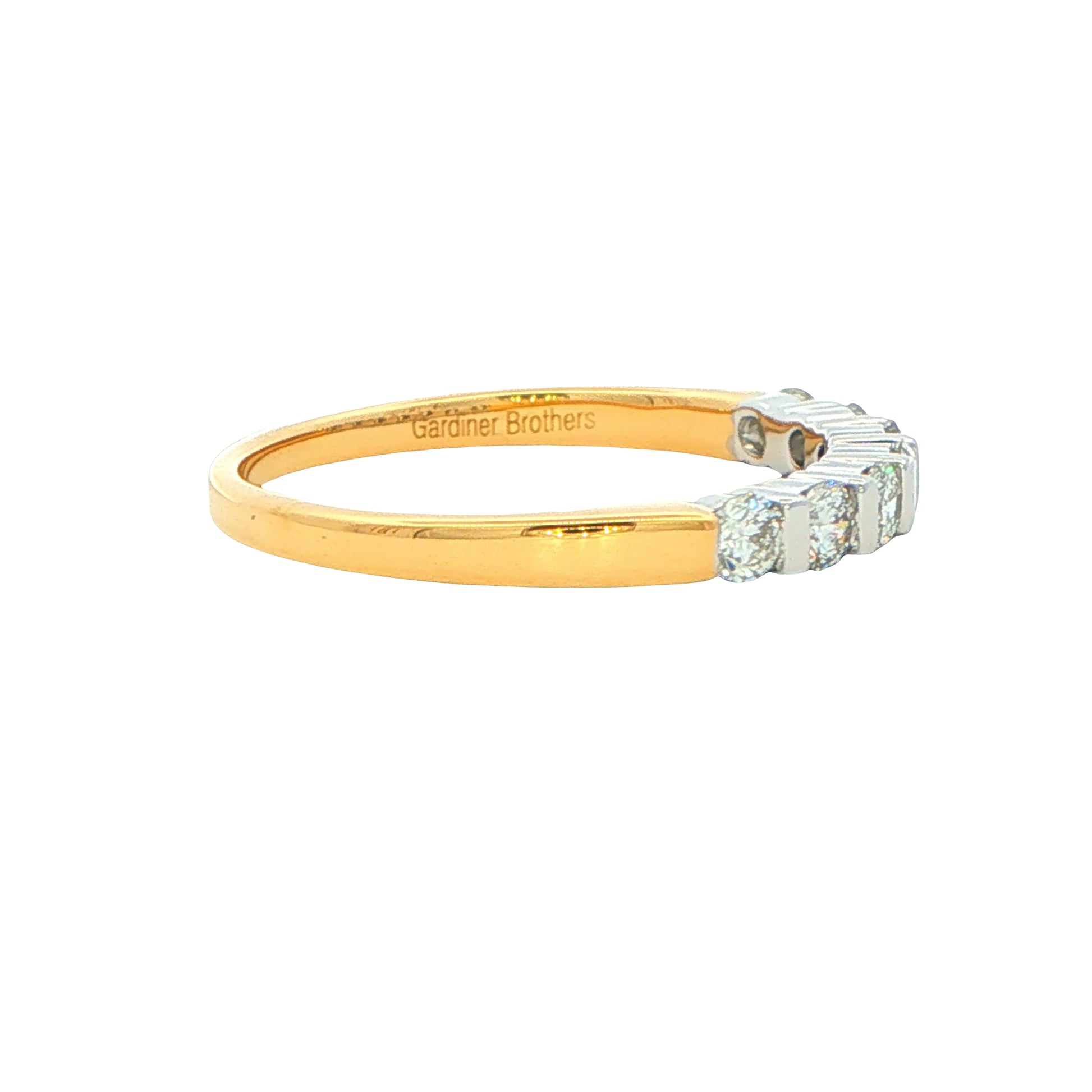 Round Brilliant Cut Diamond 7 Stone Bar Set Ring - 0.50cts Gardiner Brothers