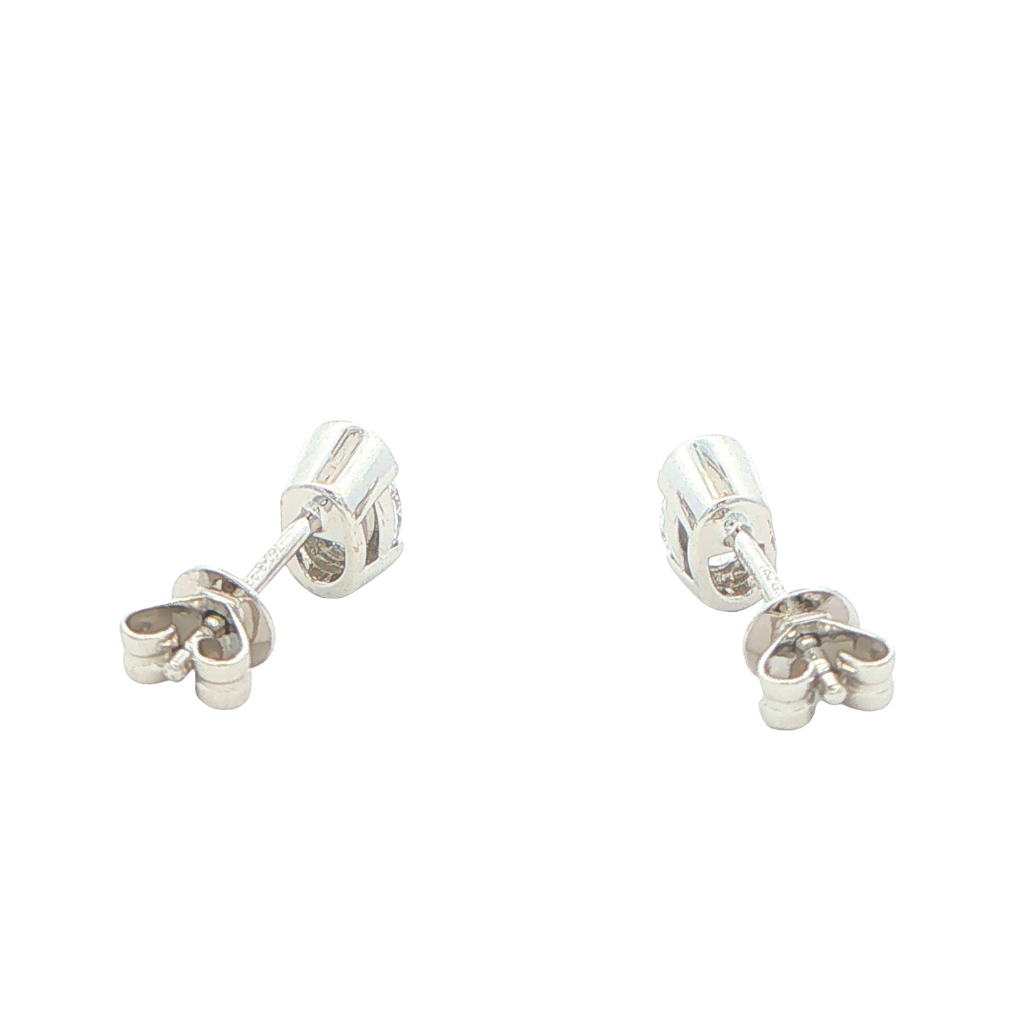 Oval Shaped Diamond Half Rub Over Set Solitaire earrings - 0.82cts Gardiner Brothers