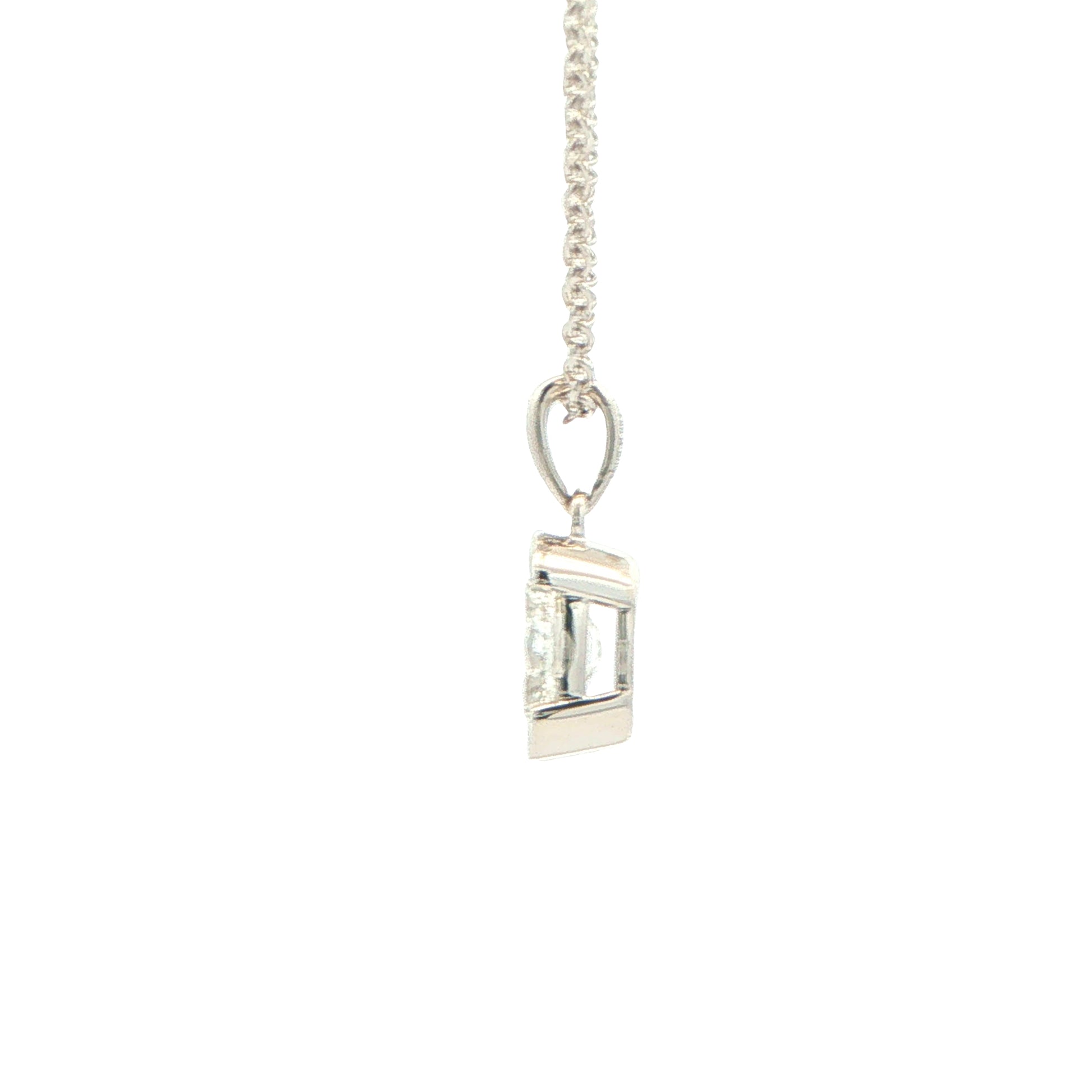 Oval Shaped Diamond Half Rub Over Set Solitaire Pendant - 0.70cts Gardiner Brothers
