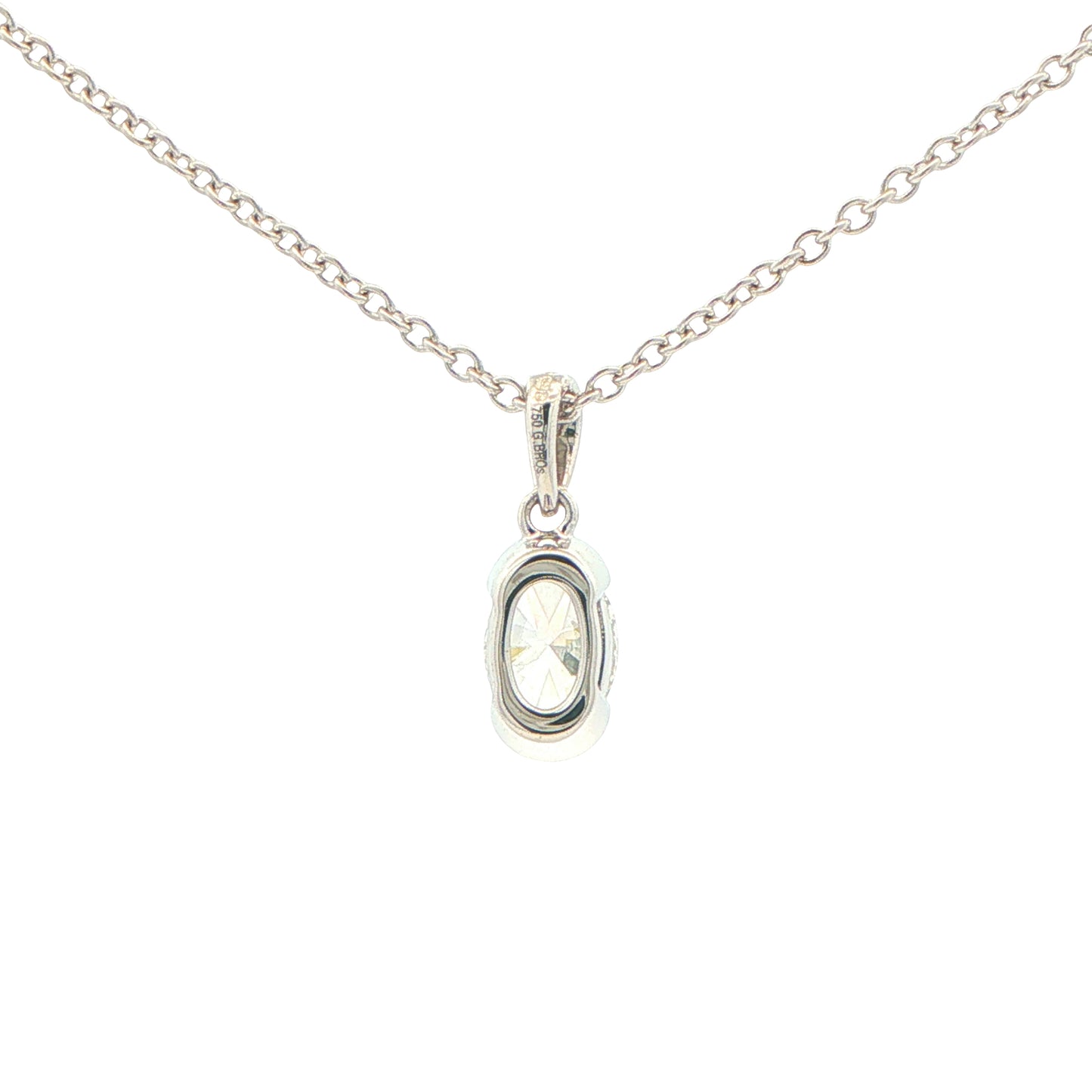 Oval Shaped Diamond Half Rub Over Set Solitaire Pendant - 0.70cts Gardiner Brothers