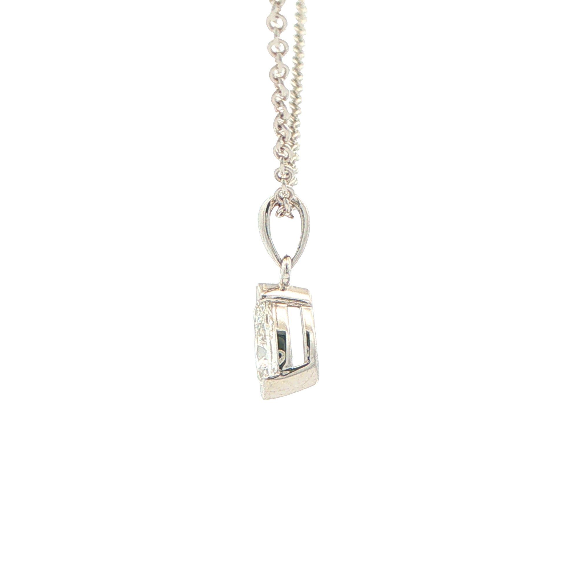 Pear Shaped Diamond Half Rub Over Set Solitaire Pendant - 0.50cts Gardiner Brothers
