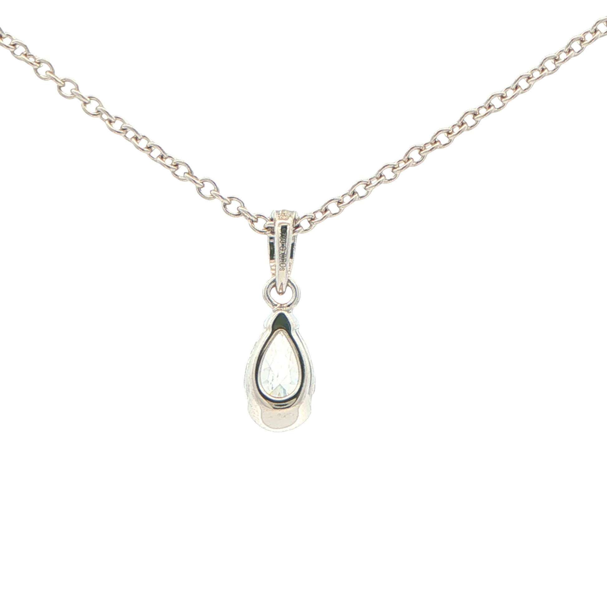 Pear Shaped Diamond Half Rub Over Set Solitaire Pendant - 0.50cts Gardiner Brothers