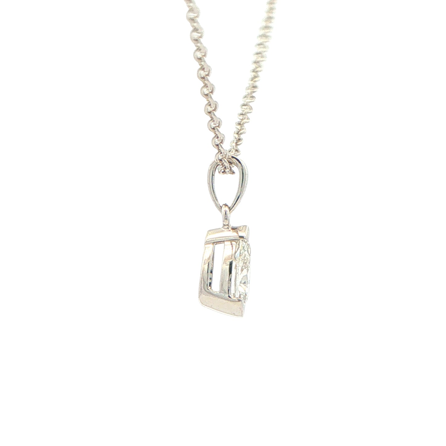 Pear Shaped Diamond Half Rub Over Set Solitaire Pendant - 0.50cts Gardiner Brothers