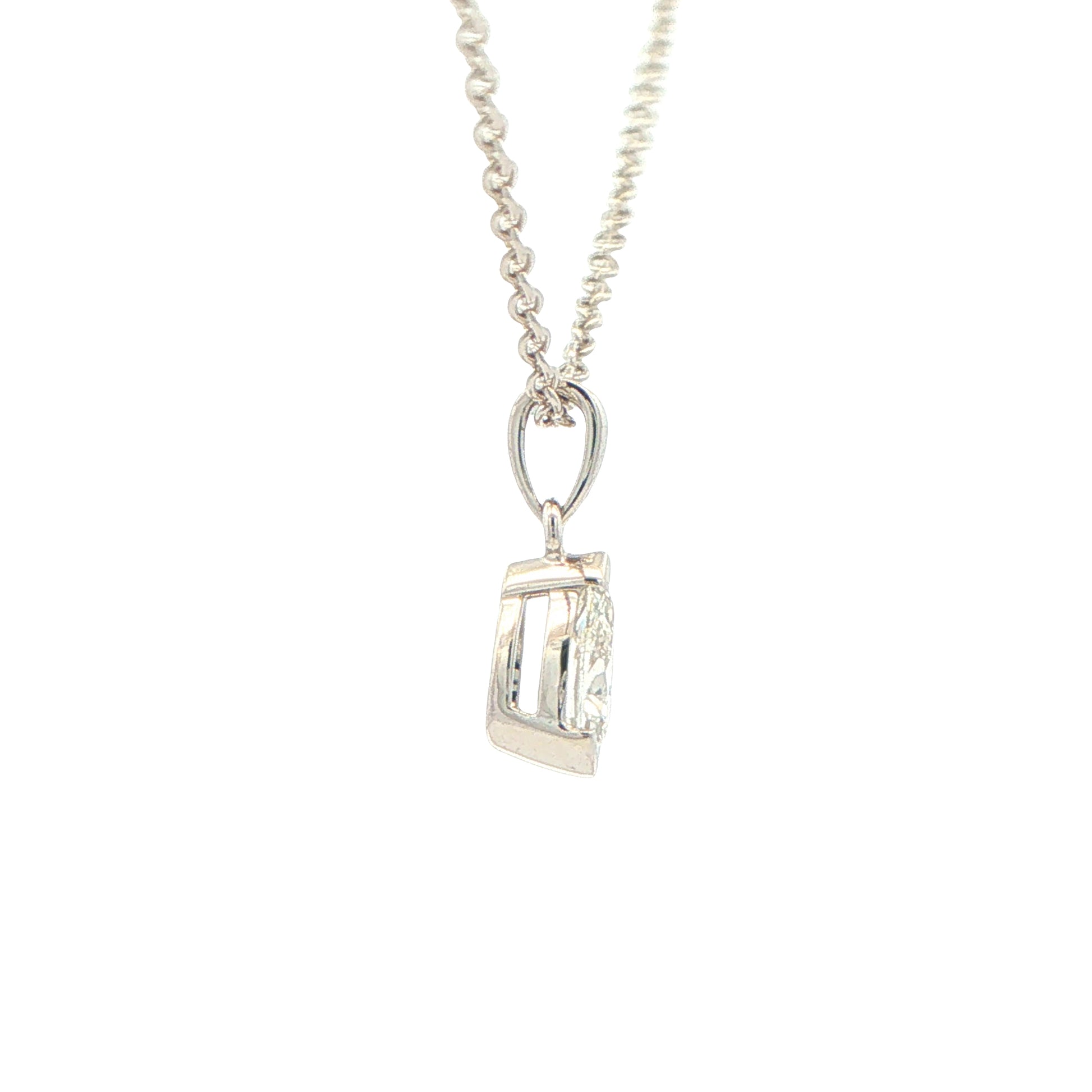 Pear Shaped Diamond Half Rub Over Set Solitaire Pendant - 0.50cts Gardiner Brothers