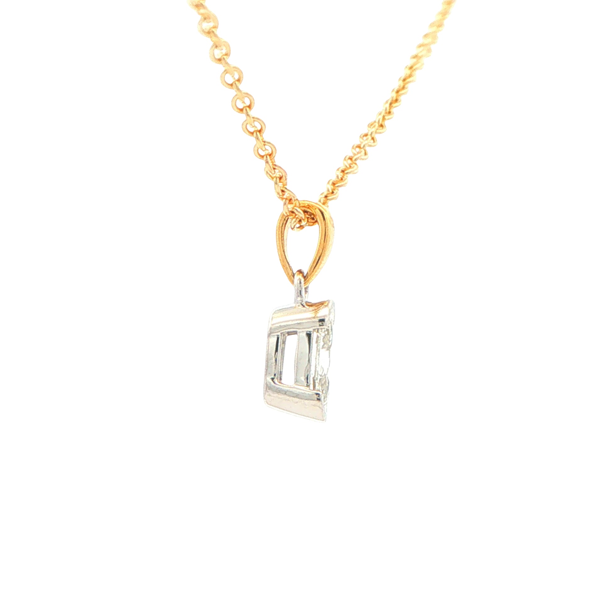 Oval Shaped Diamond Half Rub Over Set Solitaire Pendant - 0.40cts Gardiner Brothers
