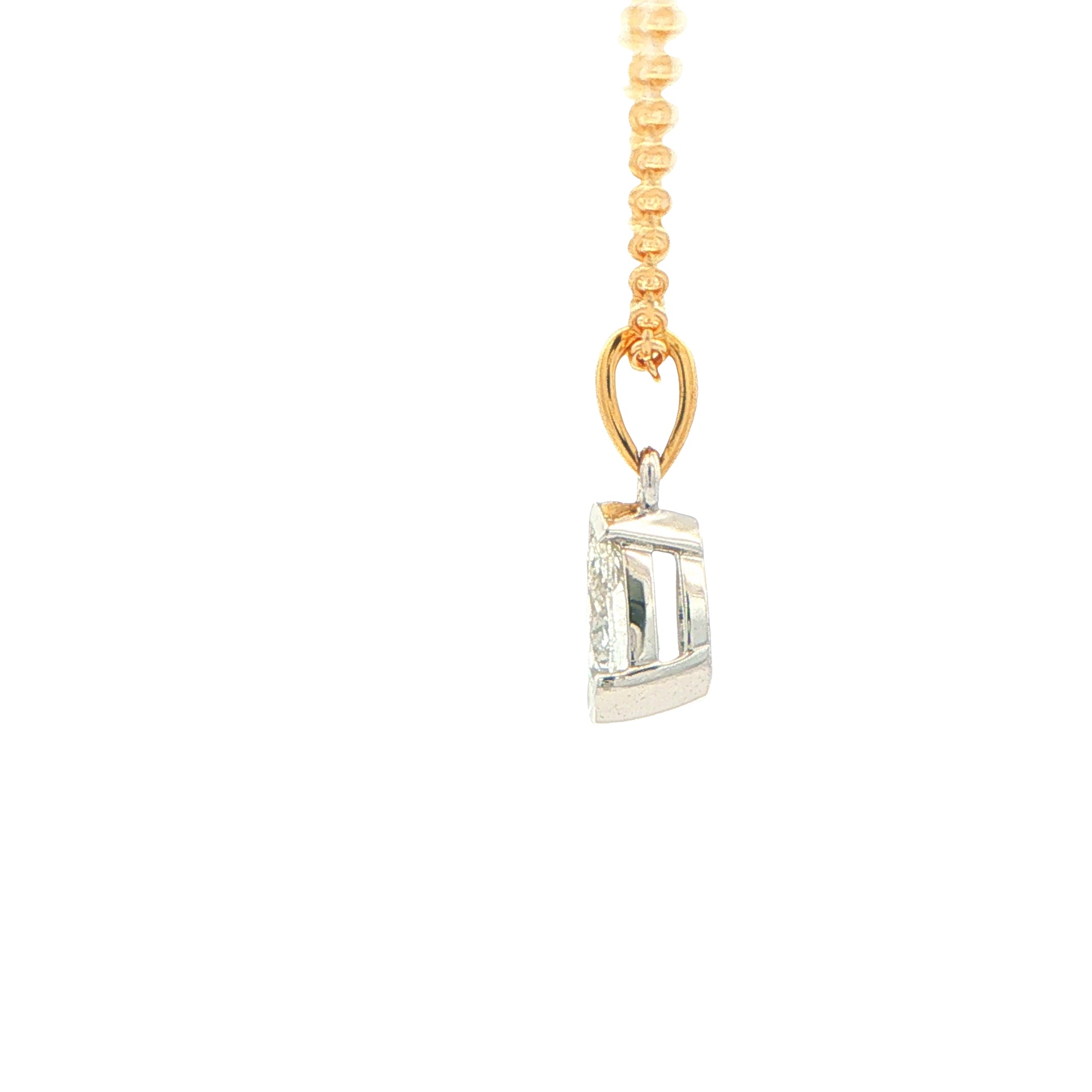 Pear Shaped Diamond Half Rub Over Set Solitaire Pendant - 0.40cts Gardiner Brothers