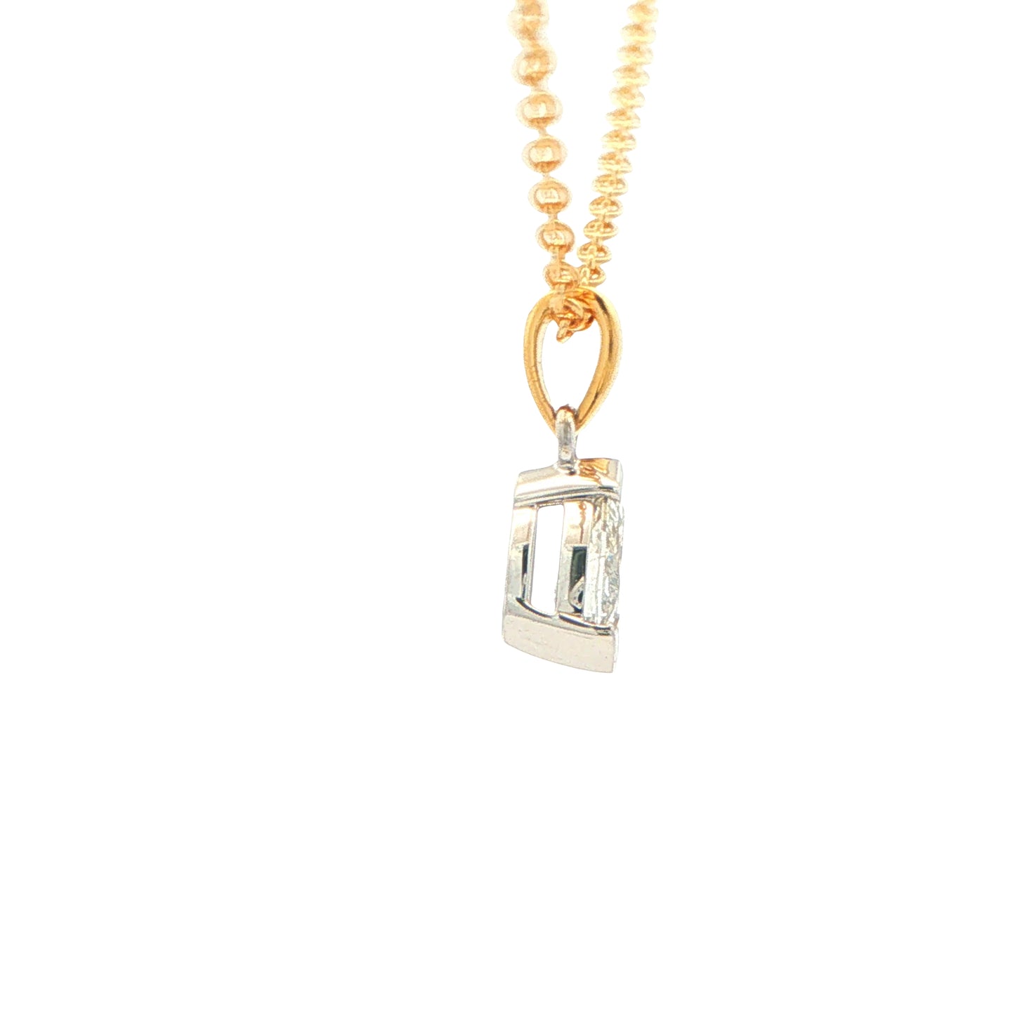 Pear Shaped Diamond Half Rub Over Set Solitaire Pendant - 0.40cts Gardiner Brothers