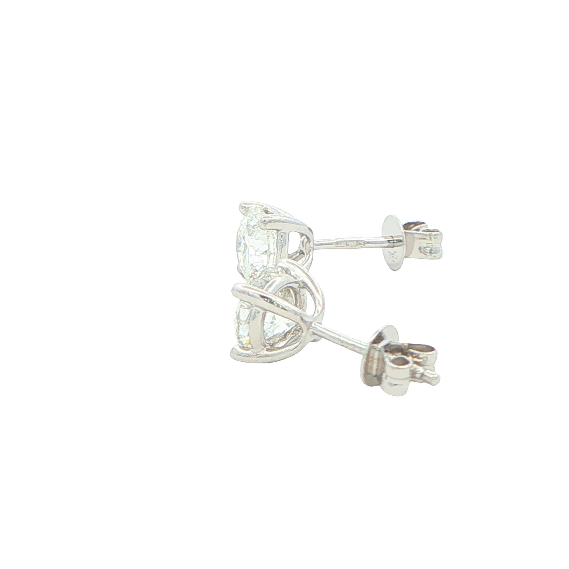 Round brilliant cut diamond solitaire earrings - 2.01cts Gardiner Brothers
