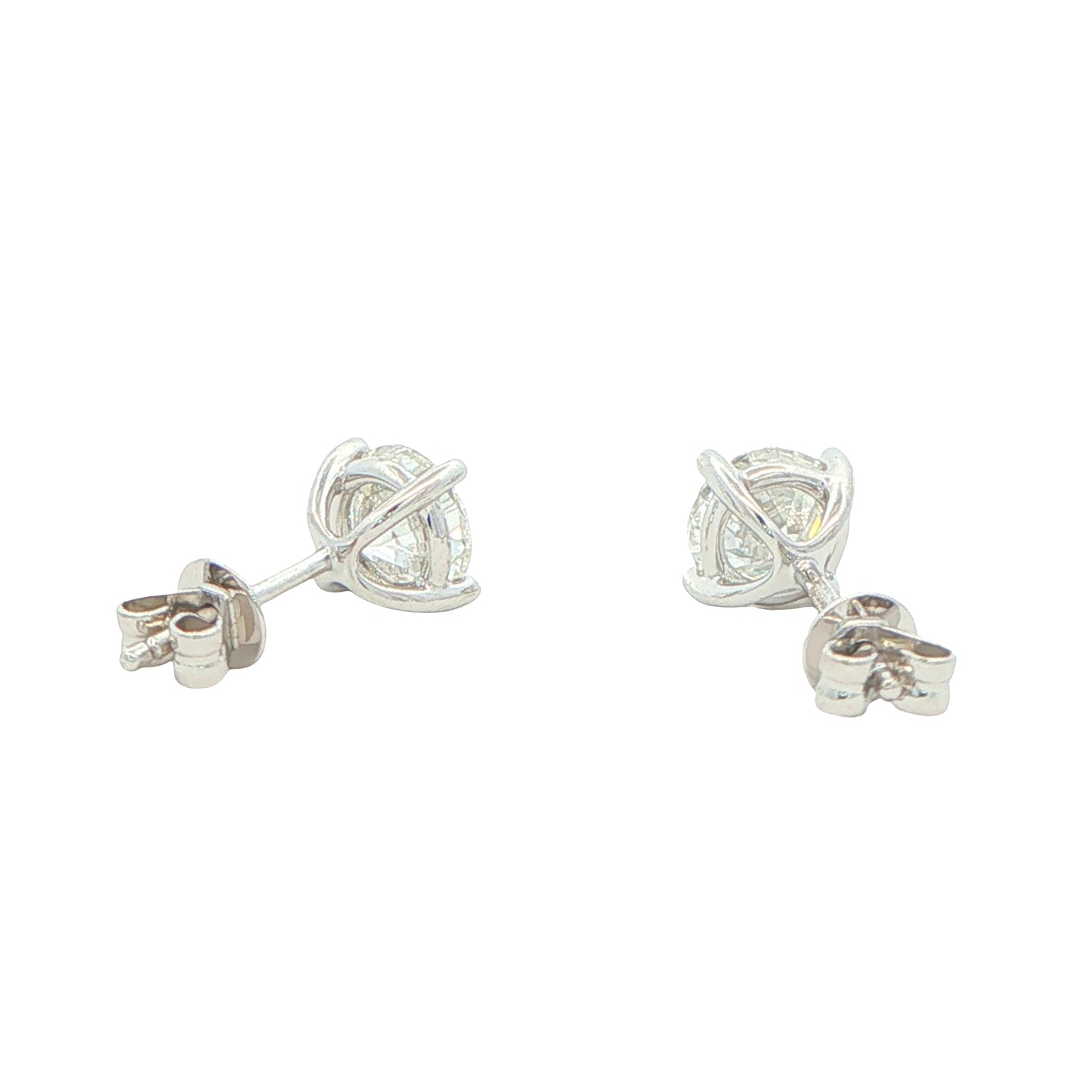 Round brilliant cut diamond solitaire earrings - 2.01cts Gardiner Brothers