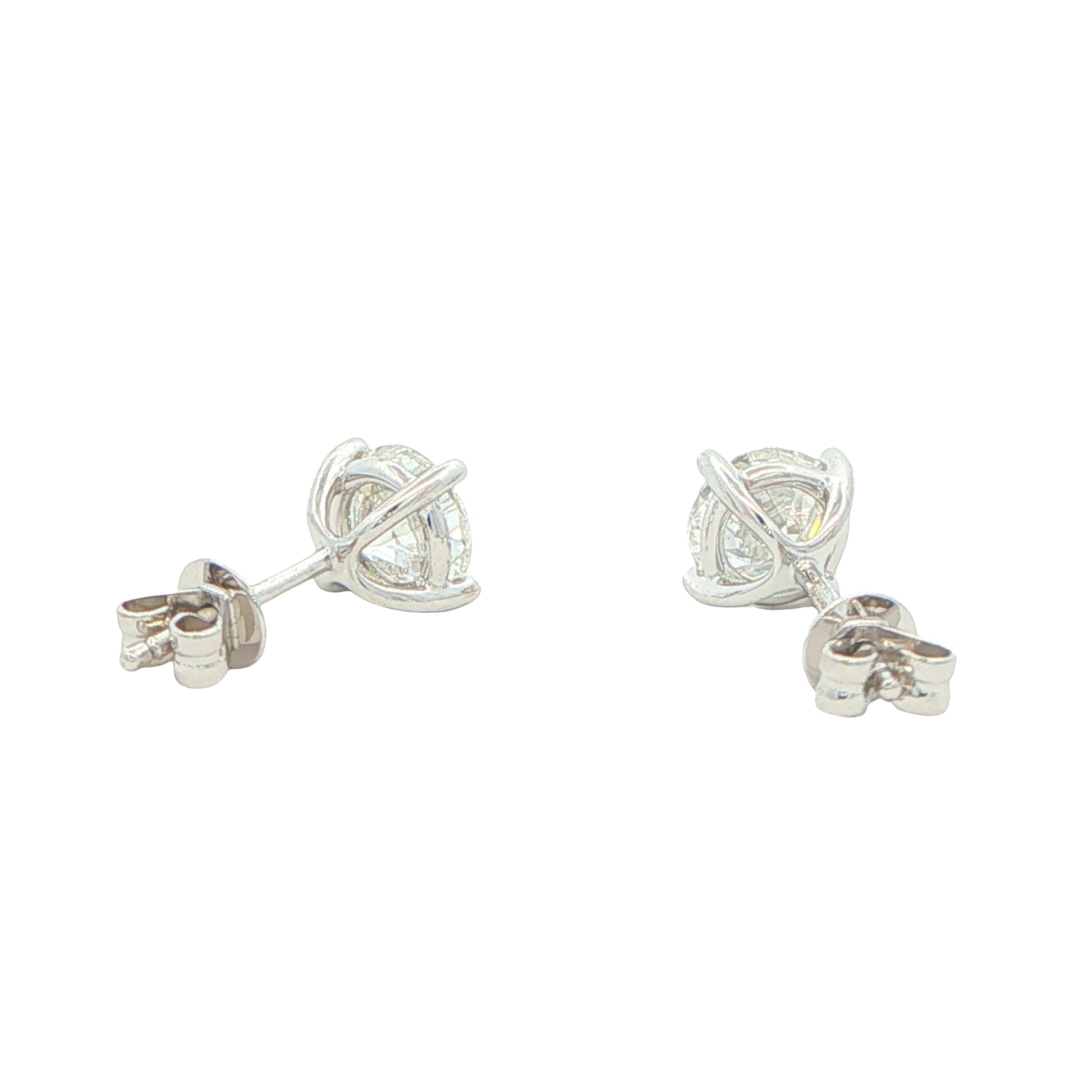 Round brilliant cut diamond solitaire earrings - 2.01cts Gardiner Brothers