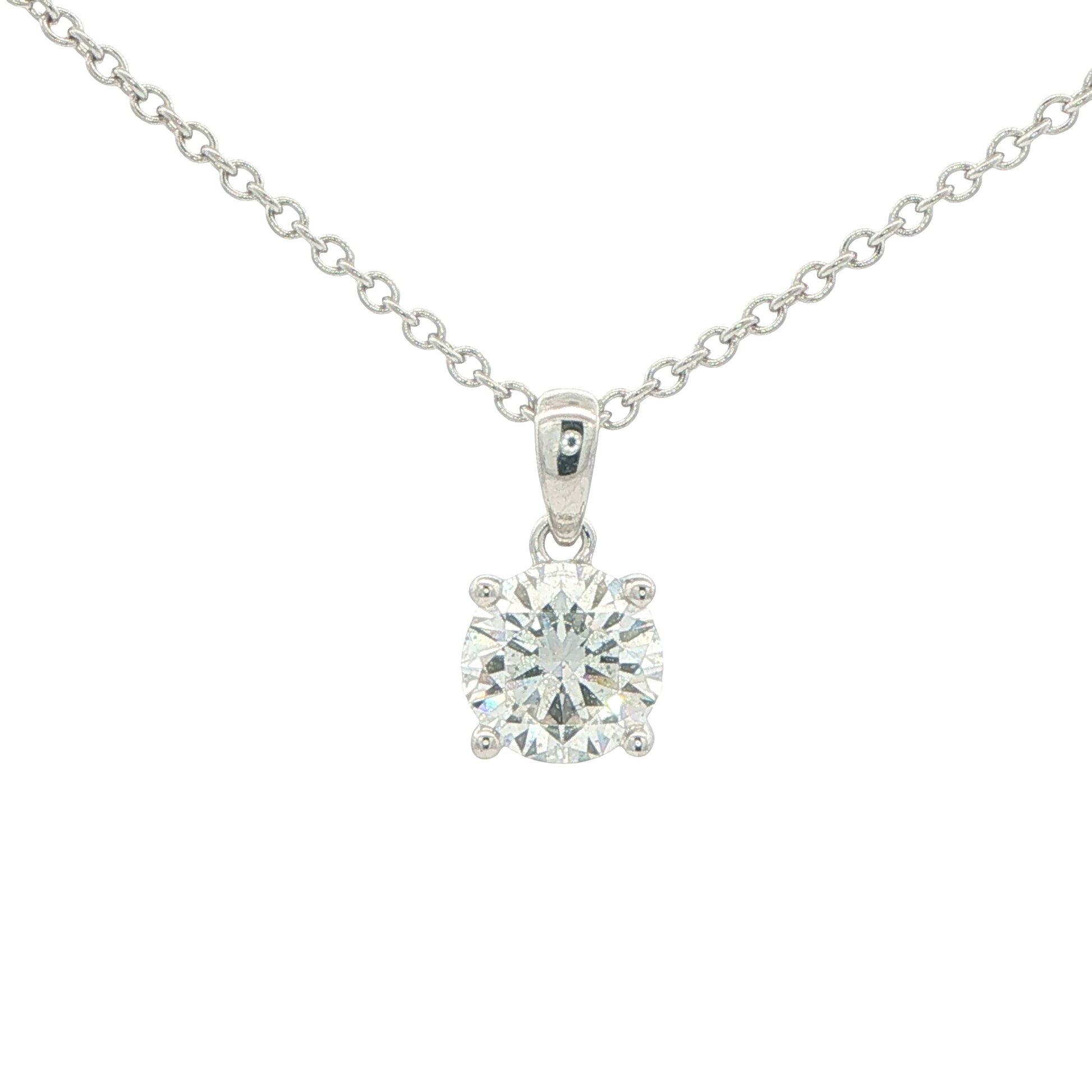 Round Brilliant Cut Diamond Solitaire Pendant - 1.21cts Gardiner Brothers