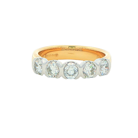 Round Brilliant Cut Diamond 5 Stone Ring - 1.00cts Gardiner Brothers
