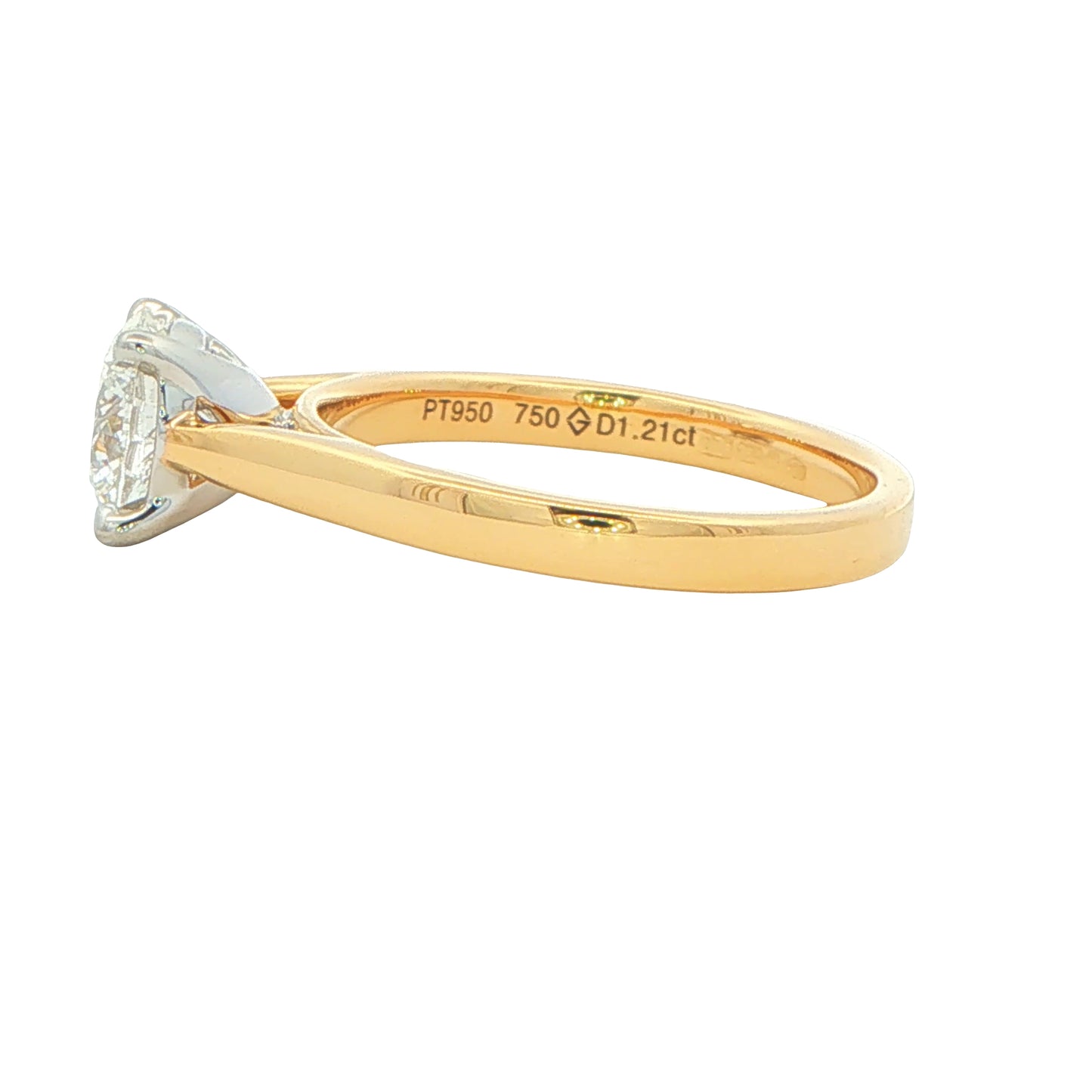 Yellow Gold Aurora Cut Diamond Solitaire Ring - 1.21cts