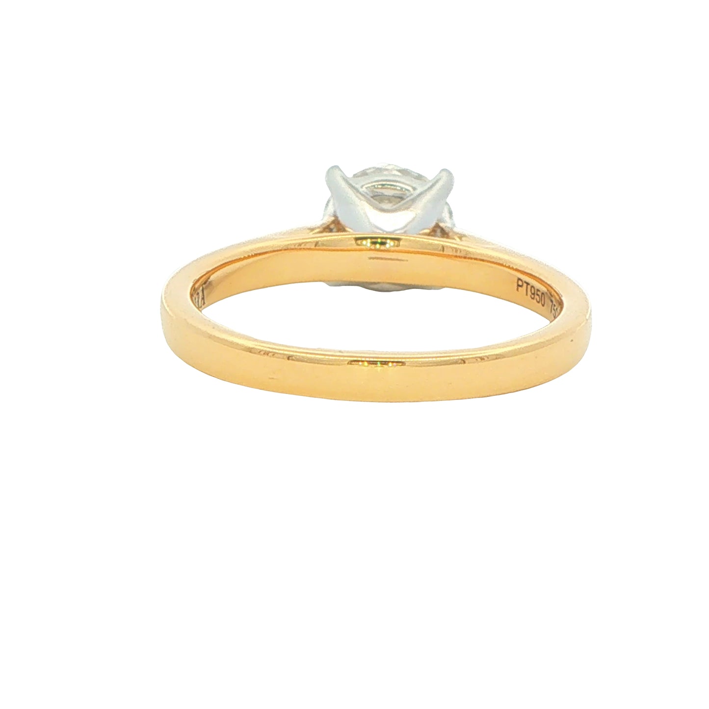Yellow Gold Aurora Cut Diamond Solitaire Ring - 1.21cts