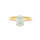 Yellow Gold Oval Aurora Cut Diamond Solitaire Ring - 1.28cts