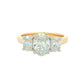 Yellow Gold Aurora Oval Shaped Diamond 3 Stone Ring - 1.81cts