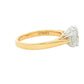 Yellow Gold Aurora Oval Shaped Diamond 3 Stone Ring - 1.81cts