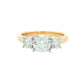 Yellow Gold Aurora Cut Diamond 3 Stone Ring - 1.62cts