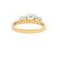 Yellow Gold Aurora Cut Diamond 3 Stone Ring - 1.62cts