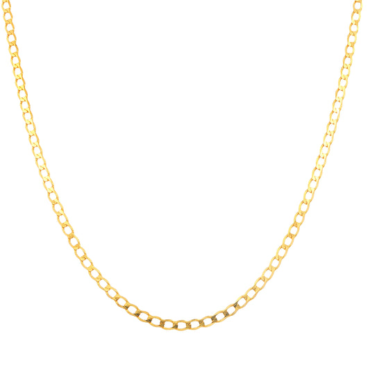 Yellow Gold Flat Curb Chain Necklace Gardiner Brothers