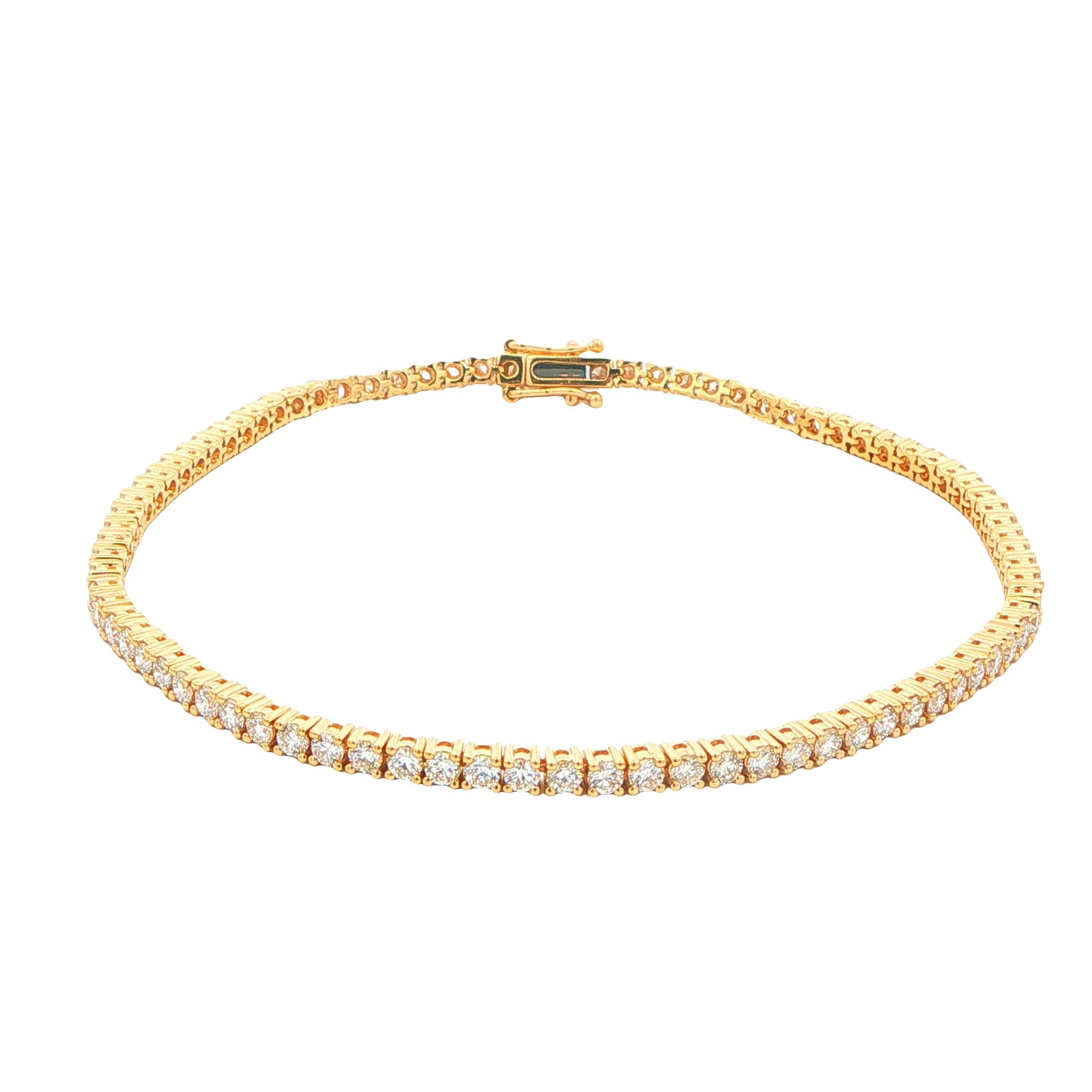 Round Brilliant Cut Diamond Tennis Bracelet - 3.22cts