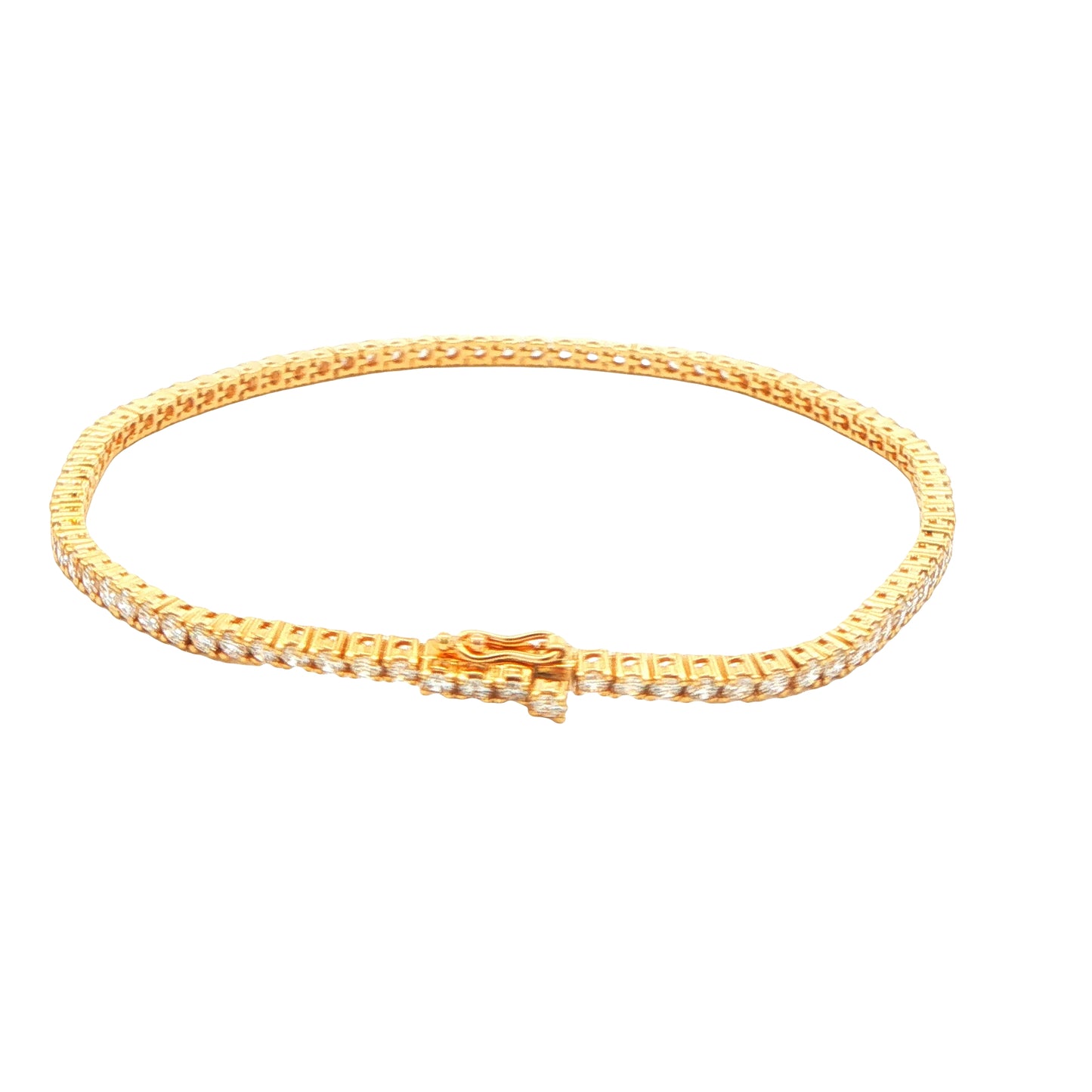 Round Brilliant Cut Diamond Tennis Bracelet - 3.22cts