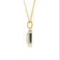 Octagonal Emerald and Baguette Cut Diamond Halo Style Pendant
