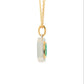 Octagonal Emerald and Baguette Cut Diamond Halo Style Pendant